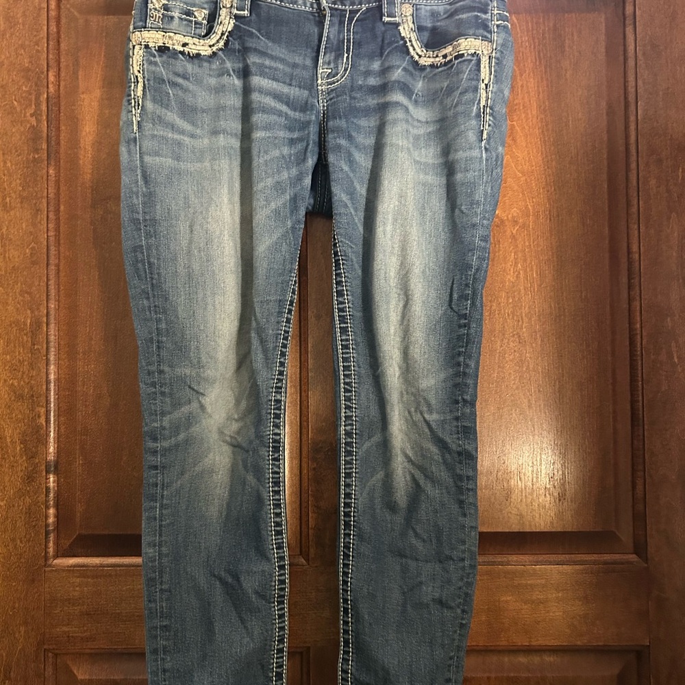 Miss Me Distressed Blue Ankle Jeans